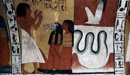 Wall painting, Tomb of Sennedjem, Valley of Kings, Luxor, Thebes (UNESCO World Heritage Site)