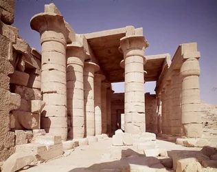 Columns with Papyrus Shafts and Lotus Capitals in the Great Hypostyle Hall, New Kingdom