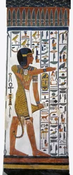 Mural painting of god Horus in Burial chamber from 19th dynasty