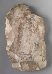 Ostracon: Ramesses II Suckled by a Goddess, c.1279-1213 BC