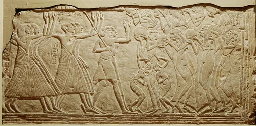 Relief depicting a funeral cortege, from Saqqara