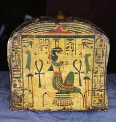 Detail of the foot end of the outer coffin base of the mummy of Nesyamun, possibly found at Deir El-Bahri, New Kingdom, c.1100 BC