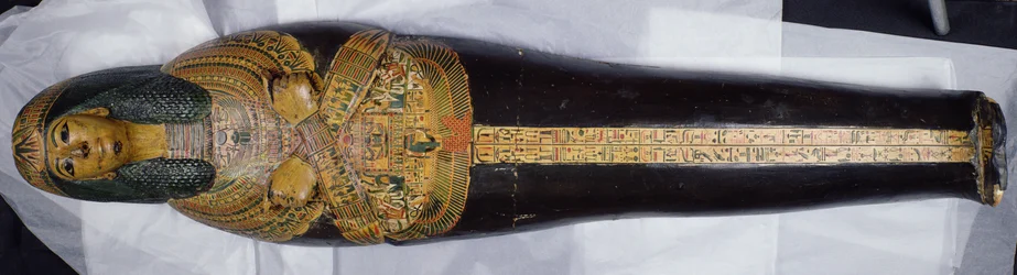 Inner lid of the mummy of Nesyamun, possibly found at Deir El-Bahri, New Kingdom, c.1100 BC