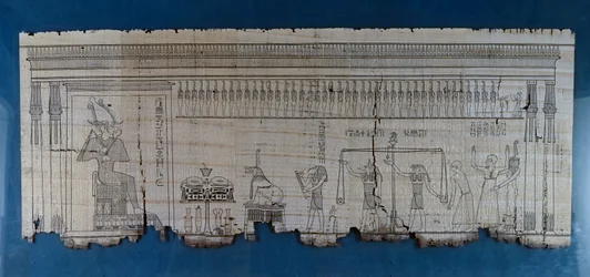 Papyrus depicting satirical scene, ca 1100 BC, dating from reign of Ramesses IX, Egyptian Civilisation, New Kingdom, Dynasty XX