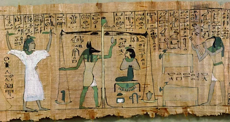 Funerary papyrus of Djedkhonsouefankh depicting the judgement of the deceased