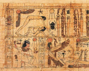 Funerary papyrus of Serimen, priest of Amon, detail of the creation of the world, separation of Geb and Nut