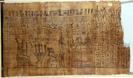 The Book of the Dead: Egyptian hieroglyph on a papyrus of the 22nd dynasty, 9th century BC