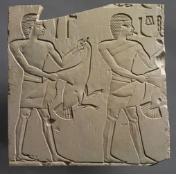 Prophet and Lector-Priest with Offerings of Live Geese
