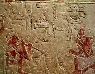 Relief depicting glass blowers, from the Mastaba of Kaemrehu, Saqqara, Old Kingdom, c.2325 BC