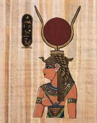 Cleopatra VII, reconstruction of a relief from the temple of Kom Ombo