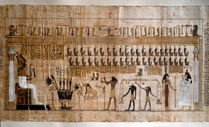 The Weighing of Souls (Psychostasis). Papyrus of a Book of the Dead