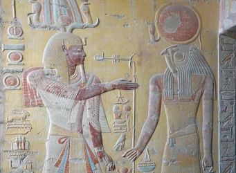 Ra the Sun King and Khnum, Keeper of the Nile Springs, Tomb of Ramses IX, Luxor