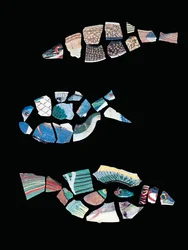 Three Mosaic Fragmentary Fish Inlays, Ptolemaic-Roman Period, c.1st Century BC - 1st Century AD