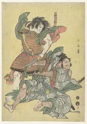 Asahina no Saburo Fighting with Soga no Goro