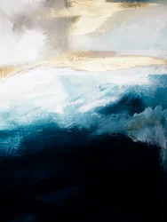 Deep Blue Gold Waves
