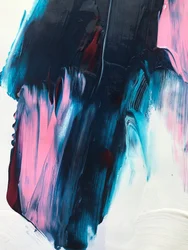 Dynamic Blue Pink Abstract