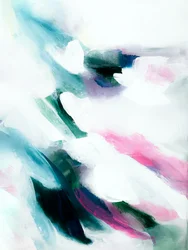 Flowing Teal Pink Abstract