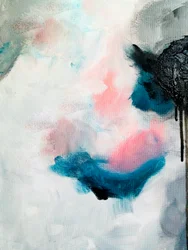 Fluid Pink Teal Abstract