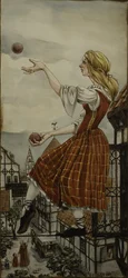 Whimsical Juggler Over Town
