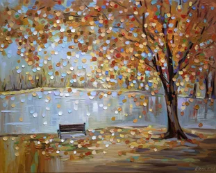 Autumn Park Bench