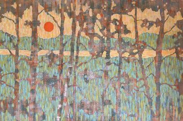 Abstract Forest Sunset