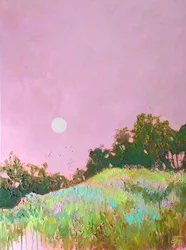 Dreamy Pink Green Hills