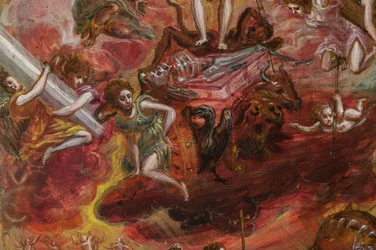 Portable Altar: central panel depicting an allegory of the Christian Knight (detail)