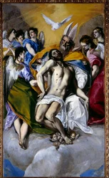 The Trinity painting by Domenikos Theotokopoulos, called El Greco (1540-1614), 1577, H. 3 x 1.79 m, Madrid, Prado Museum