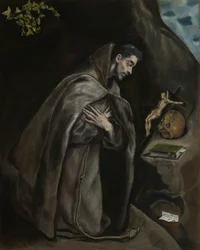 Saint Francis Kneeling in Meditation, 1595-1600