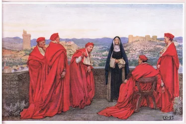 St Catherine of Sienna negotiating with Pope Gregory XI on behalf of the Florentines