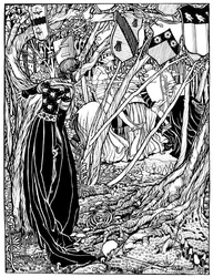 An illustration for Sir Lancelot Du Lake