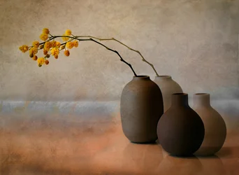 Yellow Mimosa Vases