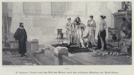 Ancient Greek Artist Zeuxis Choosing from the Most Beautiful Women of the City of Crotone the Model for His Painting of Helen of Troy