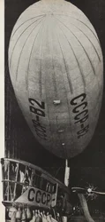 The Soviet Union Has Begun to Build Dirigibles. Illustration from USSR Builds Socialism, 1933