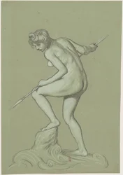 Girl Spearing Dolphin