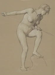 Girl Spearing Dolphin, c. 1900