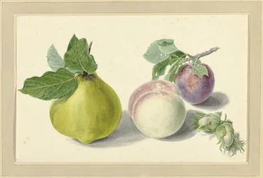 A Pear, Peach, Plum, and Nuts