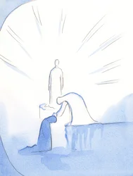 As if bending from a plinth, Our Lady reached out and stroked my head. She delights in those who speak joyfully of her to others, 2002