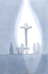 At every Mass we become present to the one Sacrifice of Calvary, as if a curtain is being parted in our presence.