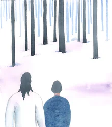 Christ showed me a stretch of land before me, like a forest-floor covered in snow