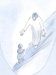 Difficult steps: learning to walk, learning to follow Christ.