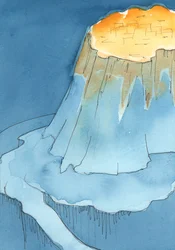 I saw the globe of the earth, with a great mountain on it