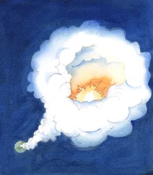The Godhead holds an oasis of light above the earth