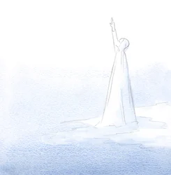 Mary stretched up her hand in prayer to the Father, who grants the least wish of her heart.