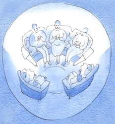 Prayer can be like a meeting of members of a happy, united family who sit together, after a busy day, in companionable silence