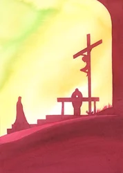 The Mass is like a window into time, through which we are present to the Saving Sacrifice of Christ, as Mary looks on