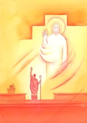Through each Bishop who is in communion with the Pope, God the Father sanctifies, teaches and guides us, 2002