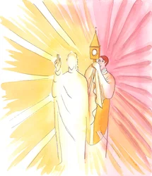 When a priest is holding the monstrance with the Sacred Host, and blesses us with it, Christ Himself is blessing us, even though we do not see Him