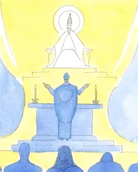 When priest and people all face in the same direction at Mass, they are all looking together, towards the Father, to praise Him through Christ