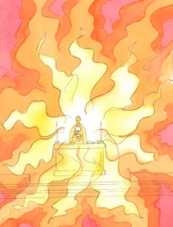 When the bread and wine have been changed into the Sacred Body and Blood of Christ, He, the Lamb of God, our Saviour, is substantially Present: the Risen Christ, in the fire of His Divine Glory